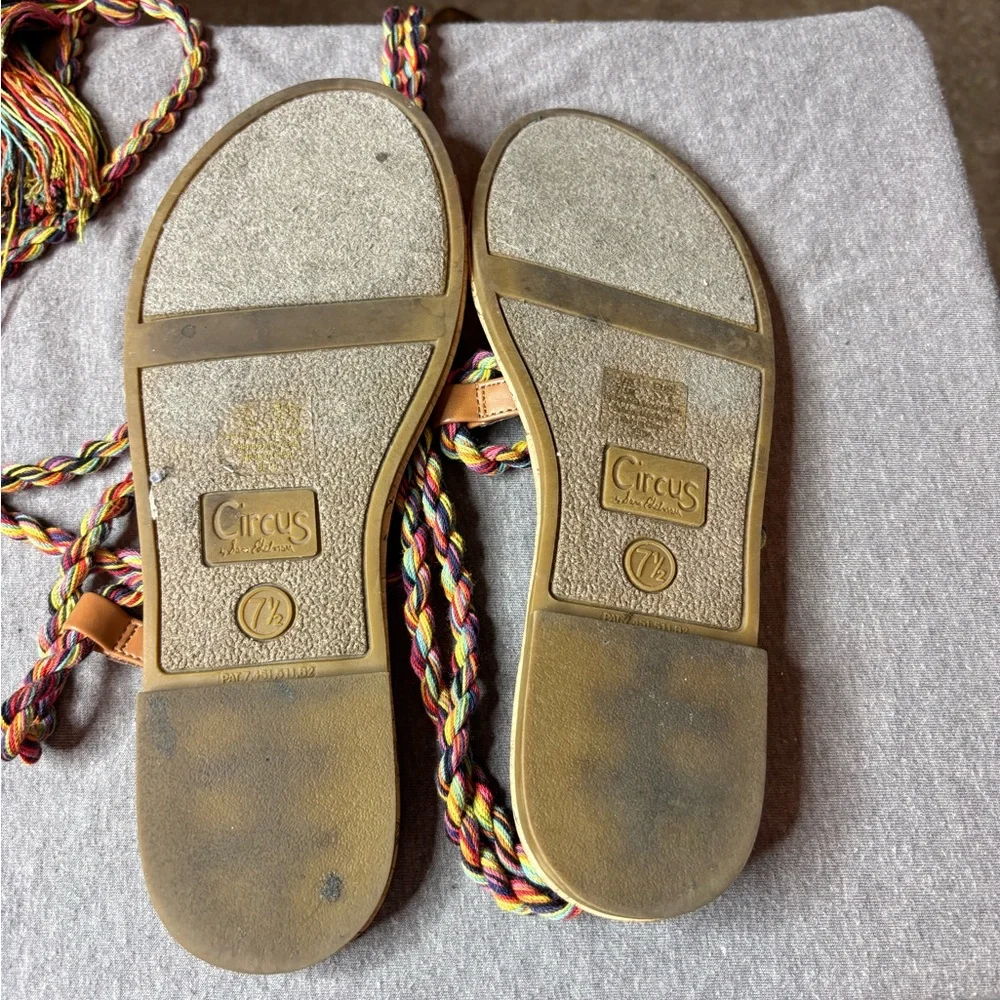 Circus by Sam Edelman Beth Sandals Colorful Braided Cork Size 7.5 Boho Summer
